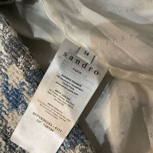 NEW $990  Sandro Caliana Houndstooth Tweed Jacket - Picture 8 of 16